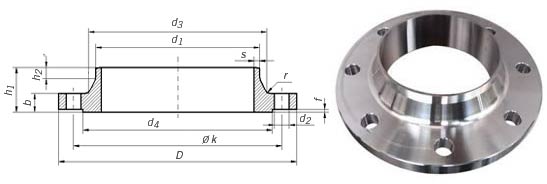 DIN 2631 PN6 WELDING NECK FLANGE RF